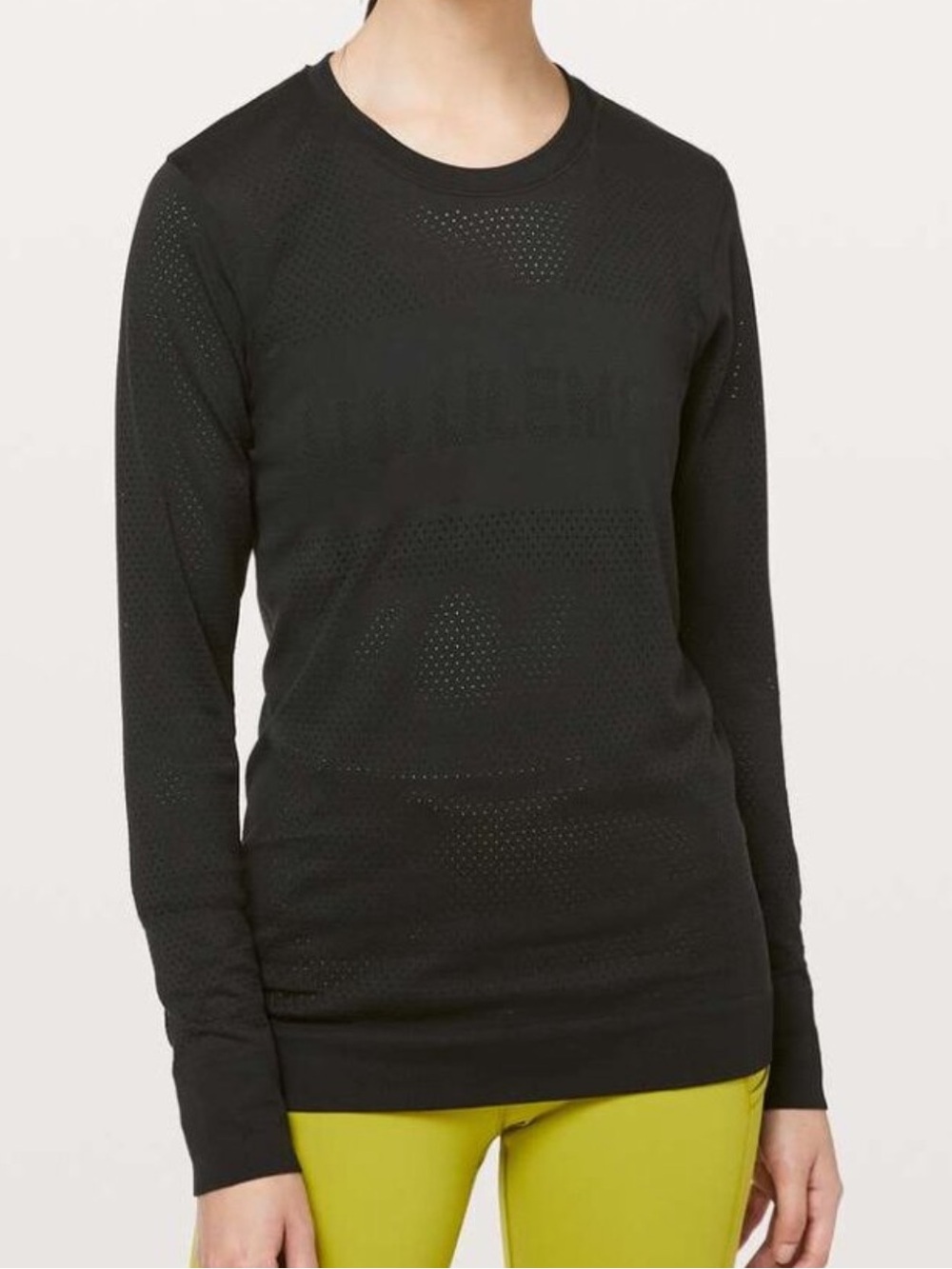 Lululemon “LULULEMON” Breeze Long Sleeve Mesh Tee